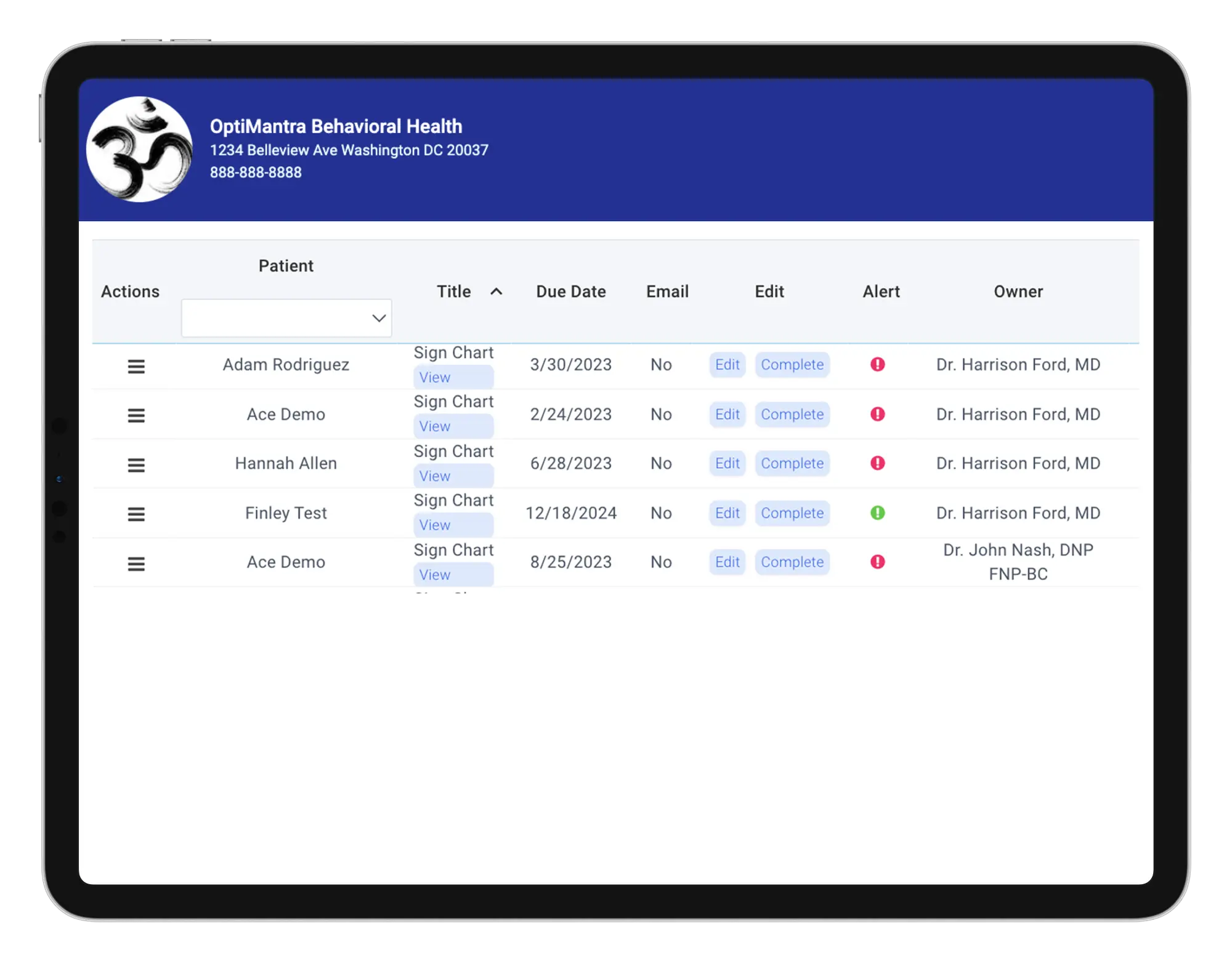 Screenshot of the functional medicine features